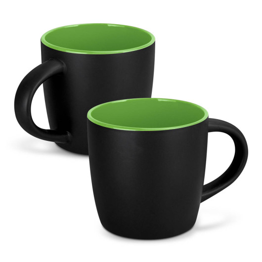 Black Bright Green Fitzroy Coffee Mugs